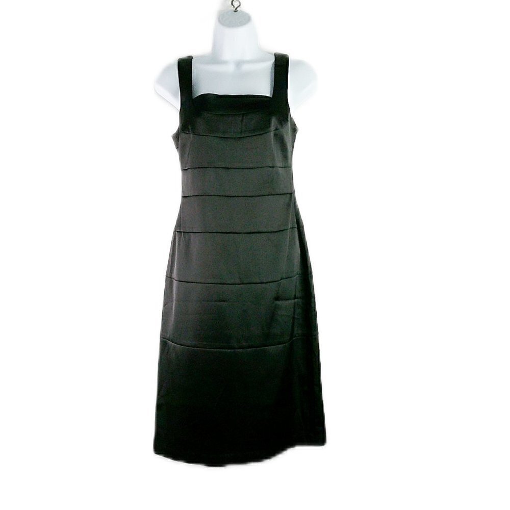 AB Studio - Black Square Neck Sleeveless Cocktail Dress - Size 2